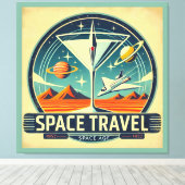 Martini Space Travel 1957 New World Logo Leinwanddruck (Insitu (Holzboden))