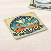 Martini Space Travel 1957 New World Logo Rechteckiger Pappuntersetzer (angewinkelt)