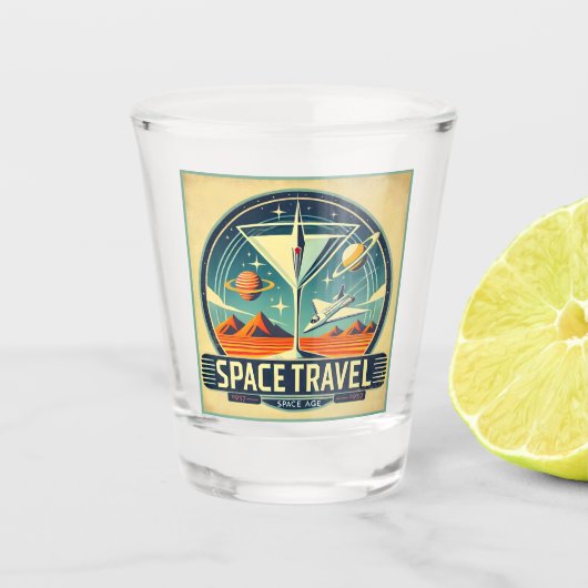 Martini Space Travel 1957 New World Logo Schnapsglas (Vorderseite)
