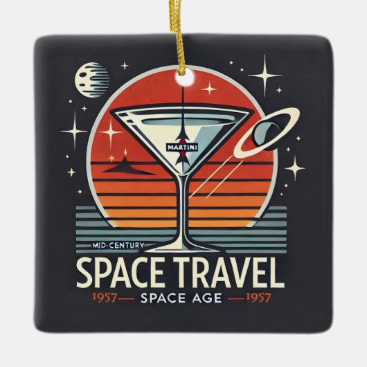 Martini Space Travel 1957 Space Age Logo Keramikornament (Vorderseite)