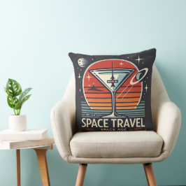 Martini Space Travel 1957 Space Age Logo Kissen