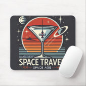 Martini Space Travel 1957 Space Age Logo Mousepad (Mit Mouse)
