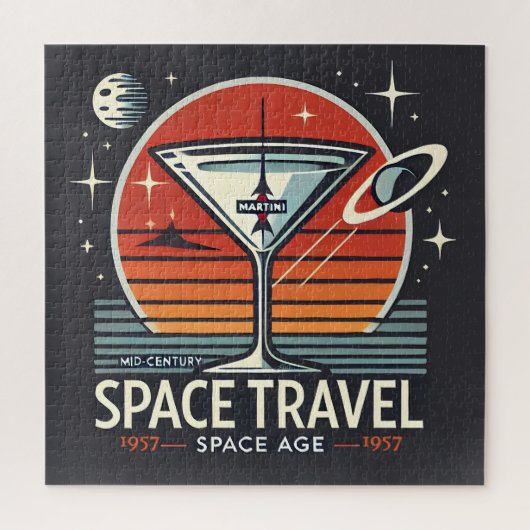 Martini Space Travel 1957 Space Age Logo Puzzle (Vertikal)