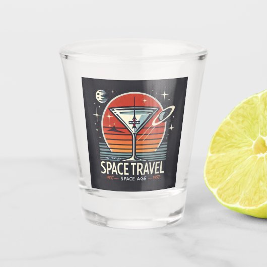 Martini Space Travel 1957 Space Age Logo Schnapsglas (Vorderseite)