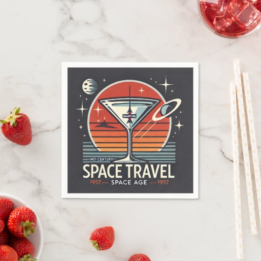 Martini Space Travel 1957 Space Age Logo Serviette (Beispiel)