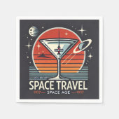 Martini Space Travel 1957 Space Age Logo Serviette (Vorderseite)