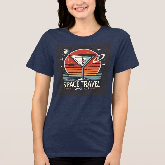 Martini Space Travel 1957 Space Age Logo Tri-Blend Shirt (Vorderseite)