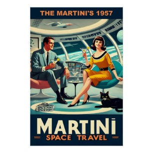 Martini Space Travel Poster Die Martini's 1957