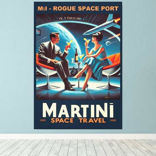 Martini Space Travel Poster Rogue Space Port Leinwanddruck (Insitu (Holzboden))