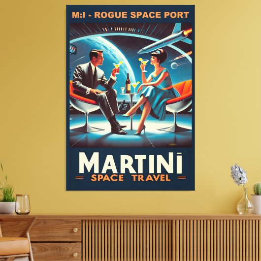 Martini Space Travel Poster Rogue Space Port Leinwanddruck (Insitu (Wohnzimmer))