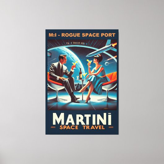 Martini Space Travel Poster Rogue Space Port Leinwanddruck (Vorderseite)