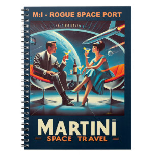 Martini Space Travel Poster Rogue Space Port Notizblock