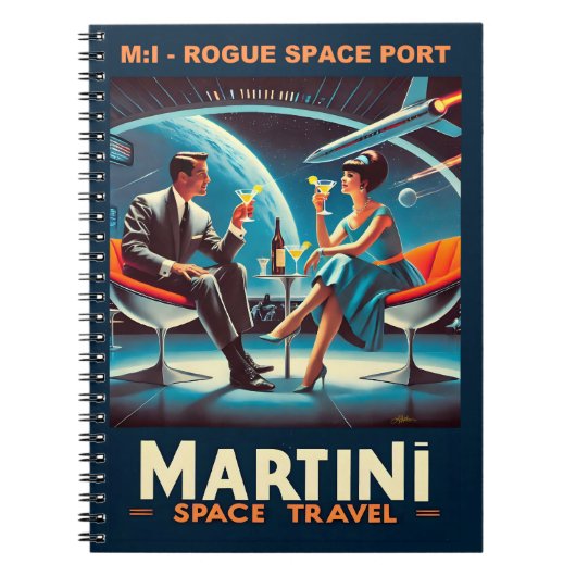 Martini Space Travel Poster Rogue Space Port Notizblock (Vorderseite)