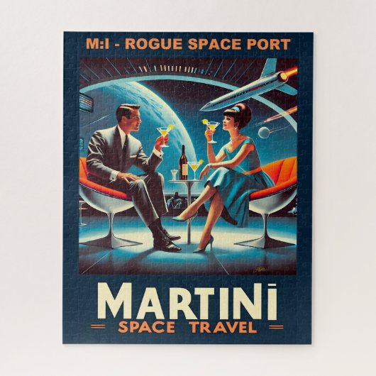 Martini Space Travel Poster Rogue Space Port Puzzle (Vertikal)