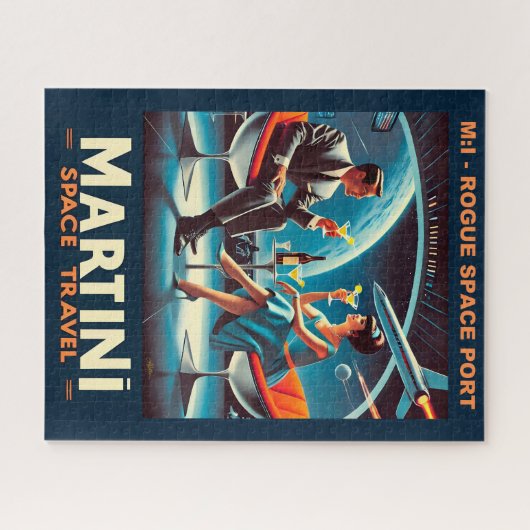 Martini Space Travel Poster Rogue Space Port Puzzle (Horizontal)