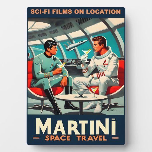 Martini Space Travel Poster Sci-Fi-Filme im Weltra Fotoplatte (Vorderseite)