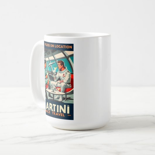 Martini Space Travel Poster Sci-Fi-Filme im Weltra Kaffeetasse (Vorderseite Links)