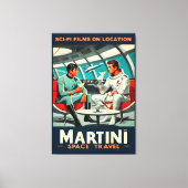 Martini Space Travel Poster Sci-Fi-Filme im Weltra Leinwanddruck (Vorderseite)