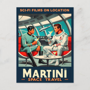 Martini Space Travel Poster Sci-Fi-Filme im Weltra Postkarte