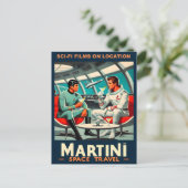 Martini Space Travel Poster Sci-Fi-Filme im Weltra Postkarte (Stehend Vorderseite)
