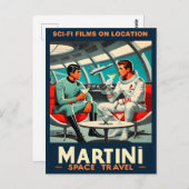 Martini Space Travel Poster Sci-Fi-Filme im Weltra Postkarte (Vorne/Hinten)