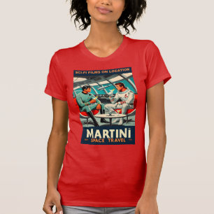 Martini Space Travel Poster Sci-Fi-Filme im Weltra T-Shirt