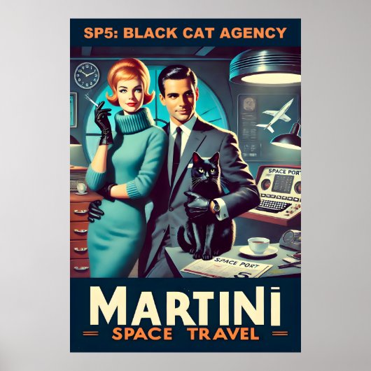 Martini Space Travel Poster SP5: Black Cat Agency (Vorne)