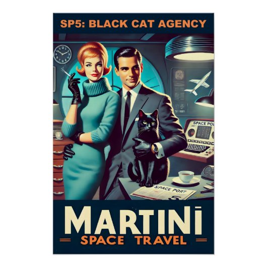 Martini Space Travel Poster SP5: Black Cat Agency (Vorderseite)