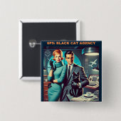 Martini Space Travel Poster SP5: Black Cat Agency Button (Vorne & Hinten)