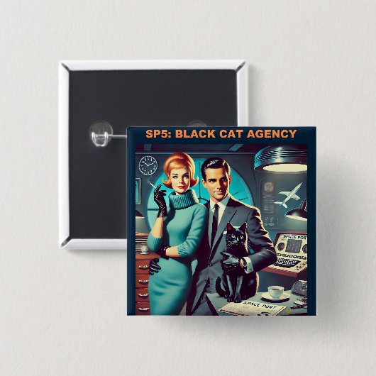 Martini Space Travel Poster SP5: Black Cat Agency Button (Vorne & Hinten)