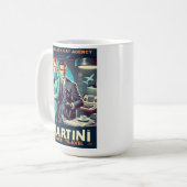 Martini Space Travel Poster SP5: Black Cat Agency Kaffeetasse (Vorderseite Links)