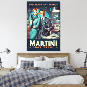 Martini Space Travel Poster SP5: Black Cat Agency Leinwanddruck (Insitu (Schlafzimmer))