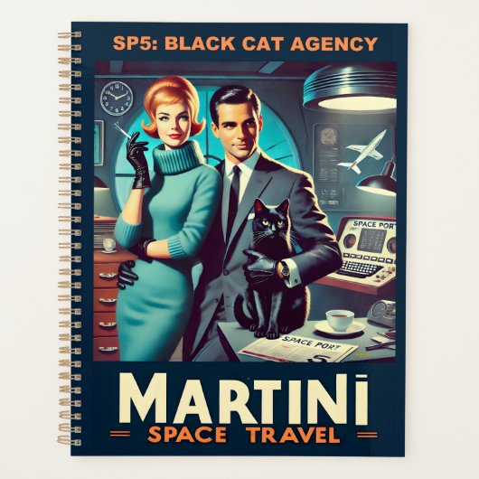 Martini Space Travel Poster SP5: Black Cat Agency Planer (Vorderseite)