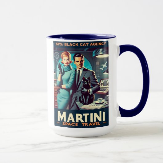 Martini Space Travel Poster SP5: Black Cat Agency Tasse (Rechts)