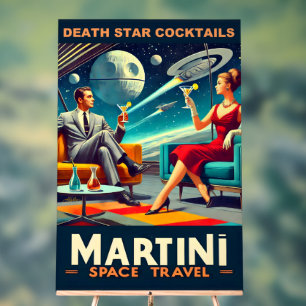 Martini Space Travel Posters Death Star Cocktails Acrylschild