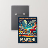 Martini Space Travel Posters Death Star Cocktails Button (Vorderseite/Rückseite)