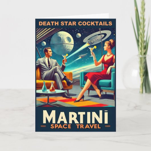 Martini Space Travel Posters Death Star Cocktails Karte (Vorderseite)