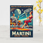 Martini Space Travel Posters Death Star Cocktails Karte (Gelbe Blume)