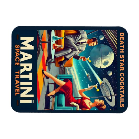 Martini Space Travel Posters Death Star Cocktails Magnet (Horizontal)