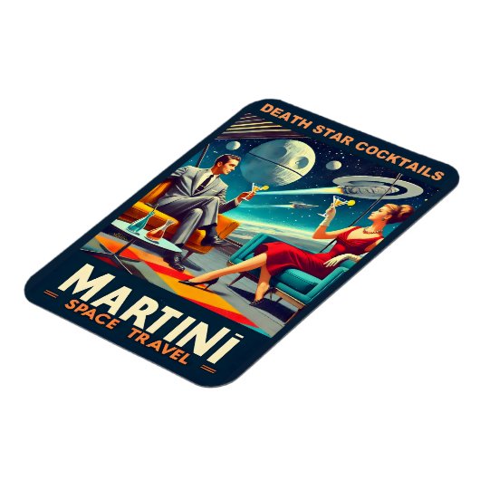 Martini Space Travel Posters Death Star Cocktails Magnet (Linke Seite)