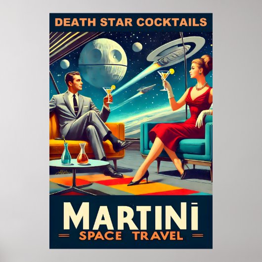Martini Space Travel Posters Death Star Cocktails Poster (Vorne)