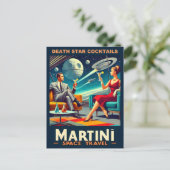 Martini Space Travel Posters Death Star Cocktails Postkarte (Stehend Vorderseite)