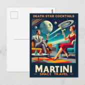 Martini Space Travel Posters Death Star Cocktails Postkarte (Vorne/Hinten)
