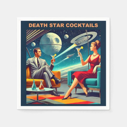 Martini Space Travel Posters Death Star Cocktails Serviette (Vorderseite)