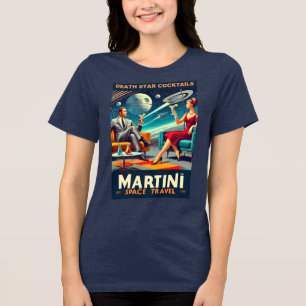 Martini Space Travel Posters Death Star Cocktails Tri-Blend Shirt
