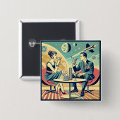 Martini Space Travel Posters Flight Crew Button (Vorne & Hinten)