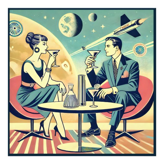Martini Space Travel Posters Flight Crew Fotodruck (Vorne)