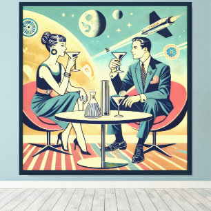 Martini Space Travel Posters Flight Crew Leinwanddruck