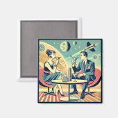 Martini Space Travel Posters Flight Crew Magnet (Vorderseite/Rückseite)