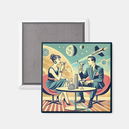 Martini Space Travel Posters Flight Crew Magnet (Vorderseite/Rückseite)